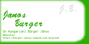 janos burger business card